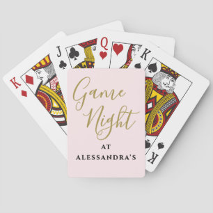Custom Funny Minimalist Pastel Pink Game Night  Playing Cards