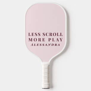 Custom Funny Minimalist Pastel Pink Motivational Pickleball Paddle