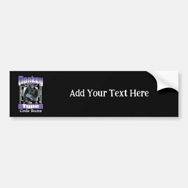 Custom Funny Monkey Full-Stack Developer  Bumper Sticker (Front)