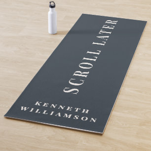 Custom Funny Navy Blue White Minimalist Simple Men Yoga Mat