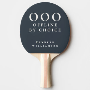 Custom Funny Navy Blue White OOO Minimalist Men  Ping Pong Paddle
