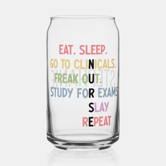 Custom Funny Nursing School student Future Nurse Can Glass (Front)