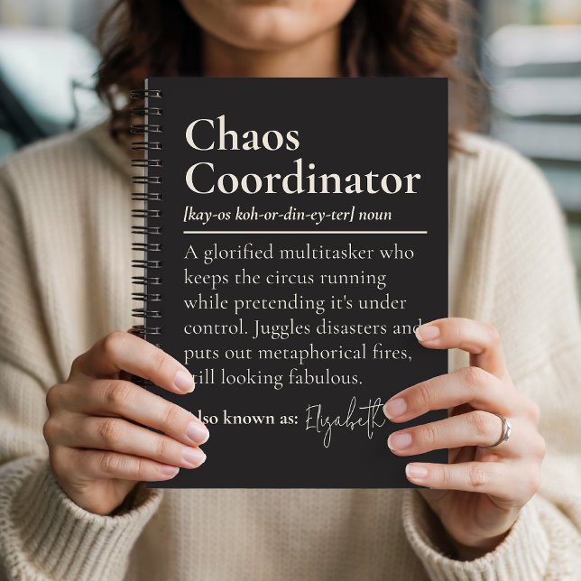 Custom Funny Office Notebook Gift for Team Leader (Funny Office Notebook Gift for Team Leader, Custom Chaos Coordinator Diary Gift for Coworkers)
