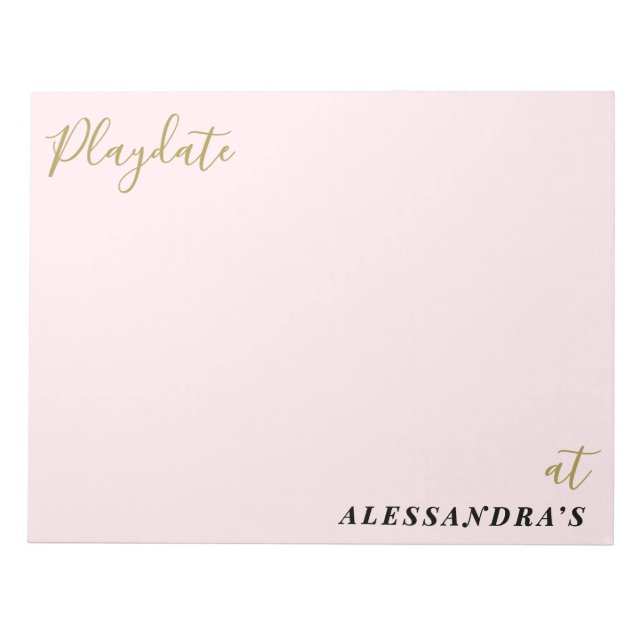 Custom Funny Pastel Pink Playdate Score Tracker  Notepad (Front)