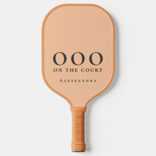 Custom Funny Peach Black OOO Minimalist Stylish Pickleball Paddle