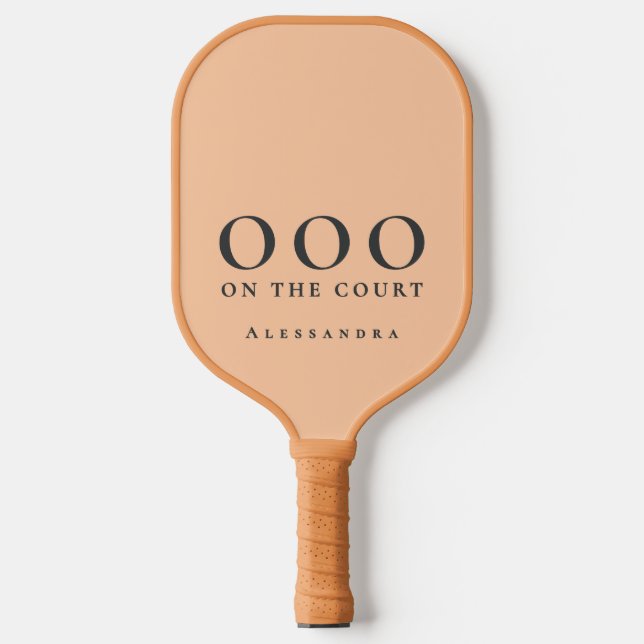 Custom Funny Peach Black OOO Minimalist Stylish  Pickleball Paddle (Front)