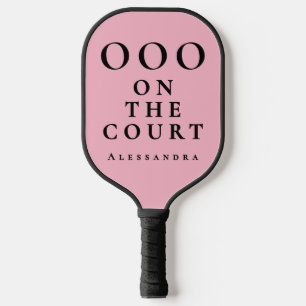 Custom Funny Peony Pink Black OOO Minimalist Chic Pickleball Paddle