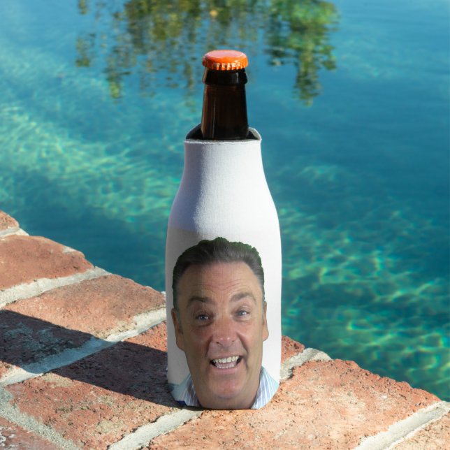 Custom Funny Photo Beer Bottle Cooler Sleeve (In Situ Pool)