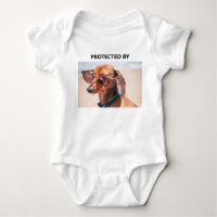 Custom Funny Protected By Dachshund Pet Photo