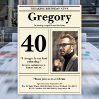 Custom Funny Quote Retro Newspaper 40th Birthday