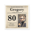 Custom Funny Quote Retro Newspaper 80th Birthday