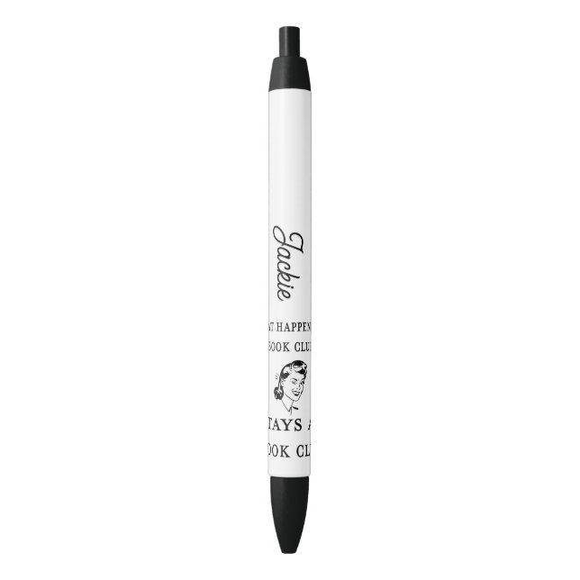 Custom Funny Reading Book Club  Black Ink Pen (Front Vertical)