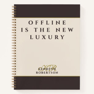 Custom Funny Retro Motivational Brown Cream Men Notebook
