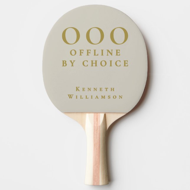 Custom Funny Sand Beige Gold OOO Minimalist Men   Ping Pong Paddle (Front)