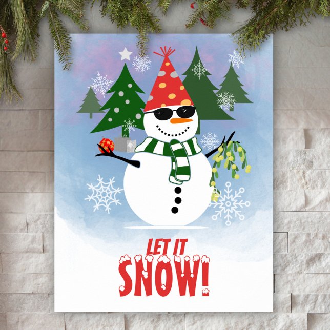 Custom Funny Snowman Party Christmas Tree Poster (Creator Uploaded)