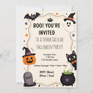 Custom Funny Spooky Halloween Party Invitation