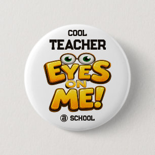 Custom Funny Teacher Gifts Personalised by School 6 Cm Round Badge