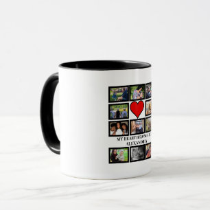 Custom Funny Valentines day heart 11 photo collage Mug