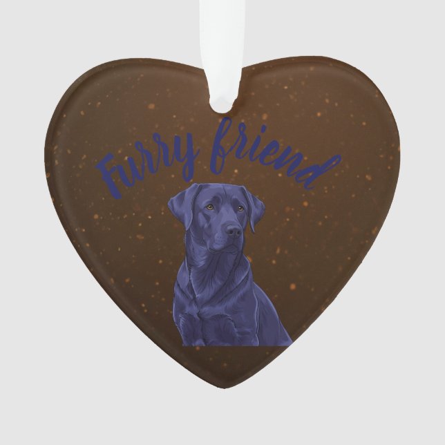 Custom Furry Friend dog middle  Ornament (Front)