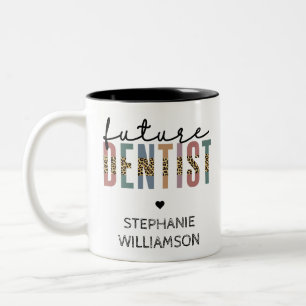 Custom Future Dentist Dental Student Gifts Two-Tone Coffee Mug