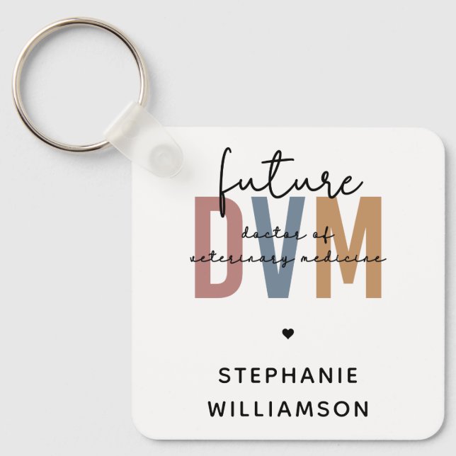 Custom Future DVM Doctor of Veterinary Medicine Key Ring (Front)