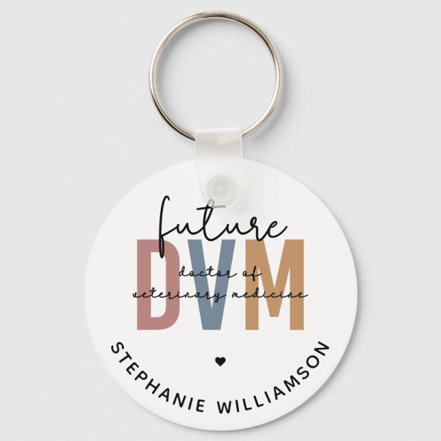 Custom Future DVM Doctor of Veterinary Medicine Key Ring (Front)