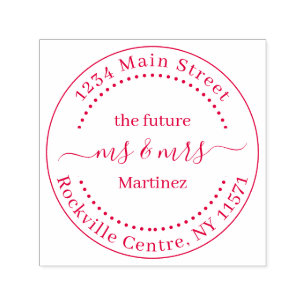 Custom Future Mr. and Mrs. Wedding Address Self-inking Stamp