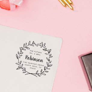 Custom Future Mr. & Mrs. Return Address Wedding Rubber Stamp