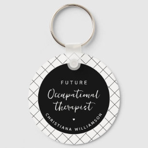 Custom Future OT Occupational Therapist Elegant Key Ring