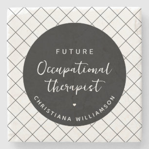 Custom Future OT Occupational Therapist Elegant Stone Coaster