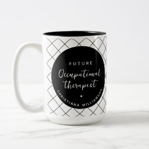 Custom Future OT Occupational Therapist Elegant Two-Tone Coffee Mug