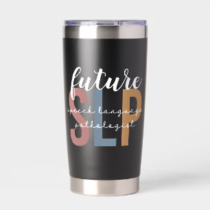 Custom Future SLP Speech Pathologist Leopard Print Insulated Tumbler