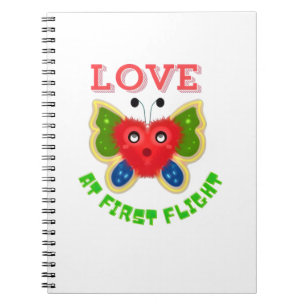 Custom Fuzzy Heart Butterfly Gift Notebook