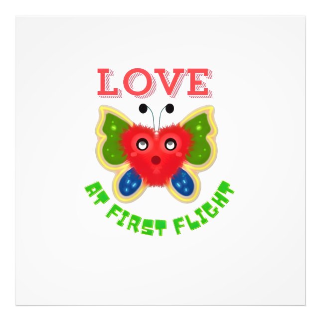 Custom Fuzzy Heart Butterfly Gift Photo Print (Front)