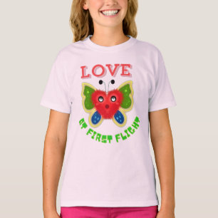 Custom Fuzzy Heart Butterfly Gift T-Shirt