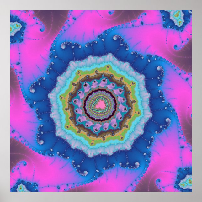 Custom Galaxy Pink Pinwheel Poster (Front)
