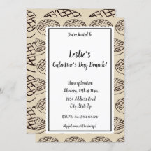 Custom Galentine's Day Brunch Waffle Invitation 2
