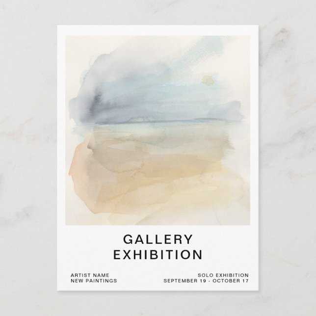 Custom Gallery Exhibition Invitation Template Postcard (Front)