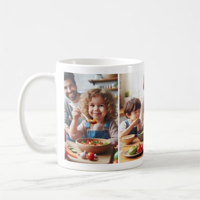 Custom Gallery of Three Photos Coffee Mug (Left)