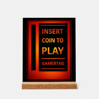 Custom Gamer Desk Decor Sign | Insert Coin to Play