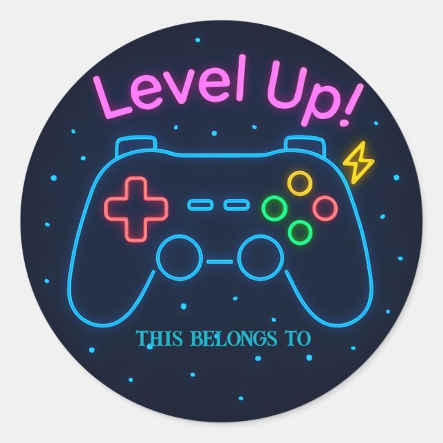Custom Gamer Round Sticker for Boys (Front)