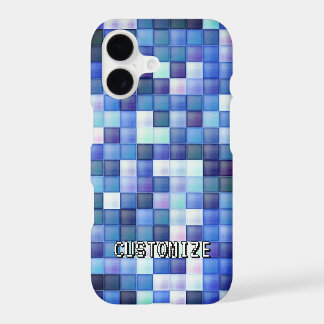 Custom Gamertag Blue 8-Bit Pixel Square Pattern