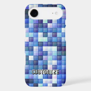 Custom Gamertag Blue 8-Bit Pixel Square Pattern