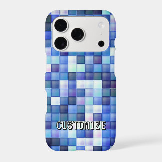 Custom Gamertag Blue 8-Bit Pixel Square Pattern