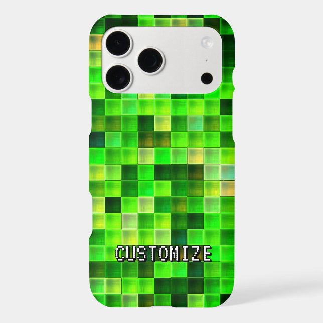 Custom Gamertag Green 8-Bit Pixel Square Pattern (Back)