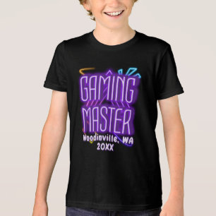 Custom Gaming Master for Gamer Location Date Name Tri-Blend Shirt