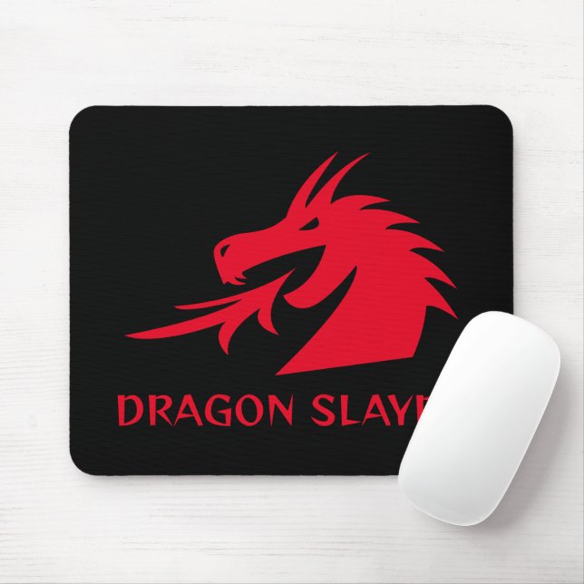 Custom gaming mouse pad with red dragon logo (With Mouse)