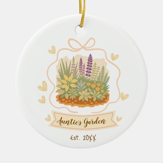 Custom Garden Gift For Her. Ceramic Tree Decoration (Front)