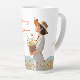 Custom Garden Girl Personalised Floral Latte Mug