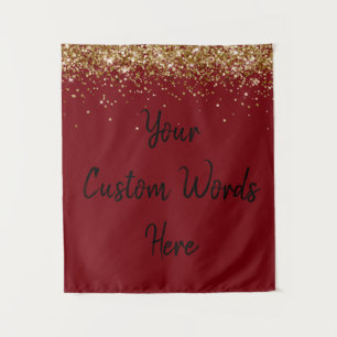 Custom Garnet & Black Personalised Photobooth Prop Tapestry